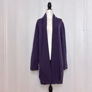 WORTH Vintage Long Cardigan Vest in Aubergine Purple – Size Small
